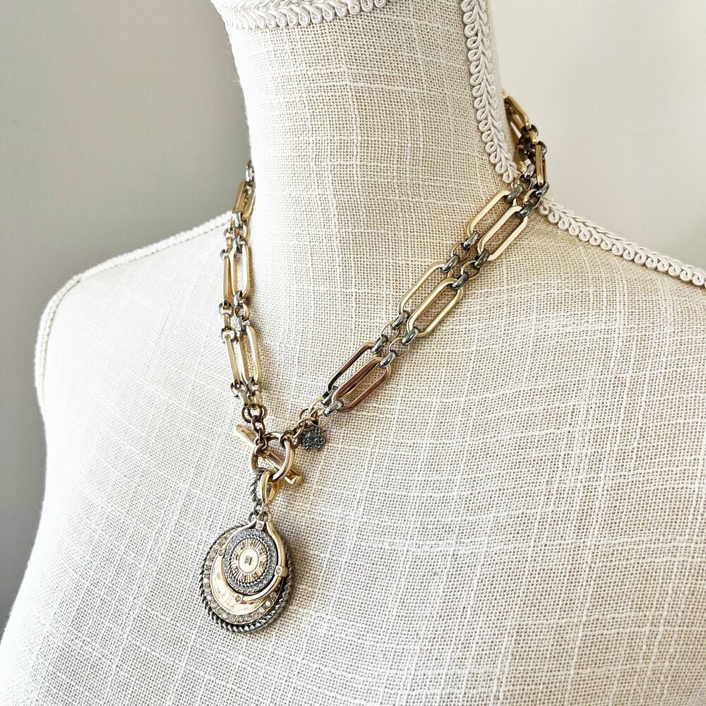 White House Black Market Medallion Charm Necklace - Picture 5 of 8